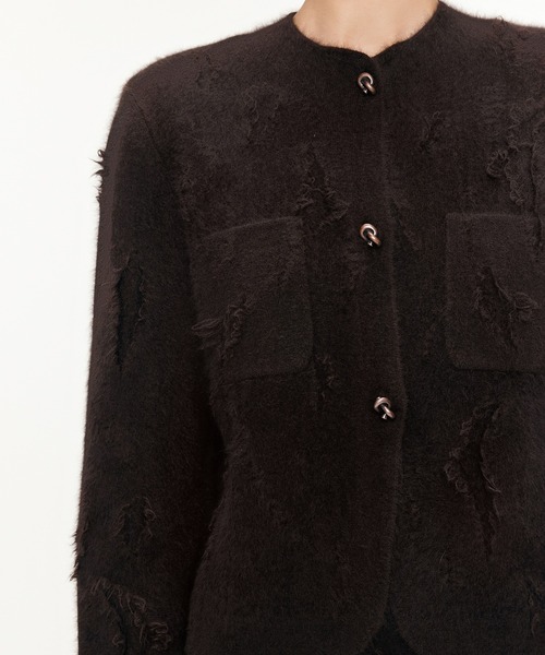 JNBY（ジェーエヌビーワイ）の「Vintage Knit Jacket / ヴィンテージニットジャケット（ニット/セーター・レディース・ブラック/ブラウン・38/36/40）」の7枚目の写真