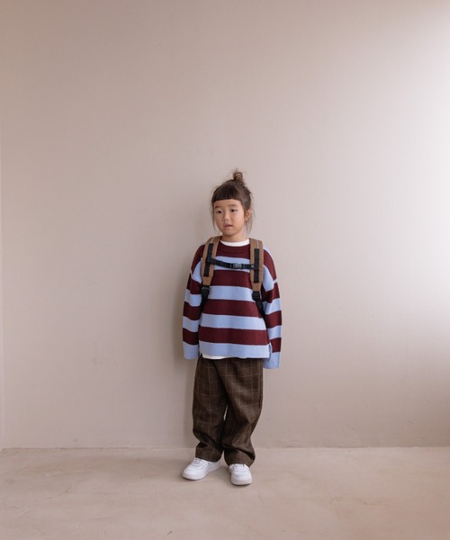 LOWRYS FARM(ローリーズファーム)の「ボーダーニットLS 145398(ニット/セーター・キッズ・ボルドー/ネイビー/ブラック・110cm/120cm/130cm/140cm/150cm)」の9枚目の写真