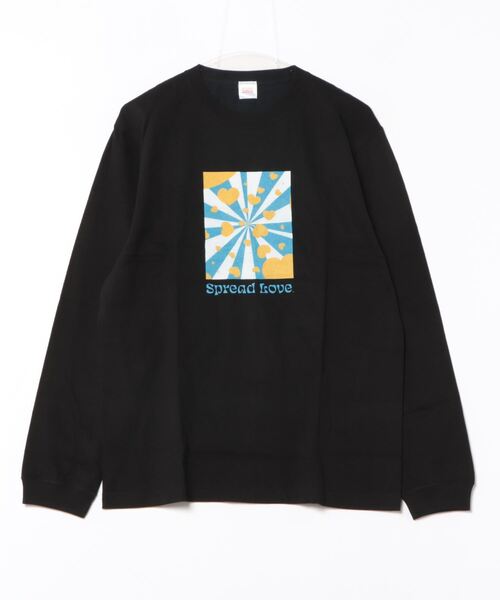 B.I.D.(ビーアイディー)の「《Spread Love》オリジナルプリント L/S T(Tシャツ/カットソー・レディース・ブラック/ホワイト・LARGE/MEDIUM)」の1枚目の写真