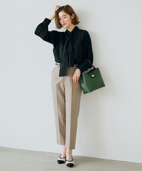 grove（グローブ）の「◆ウイングスリーブボウタイブラウス（シャツ/ブラウス・レディース・ブラック/キャメル/オフホワイト・03/02/01/04/05）」の5枚目の写真