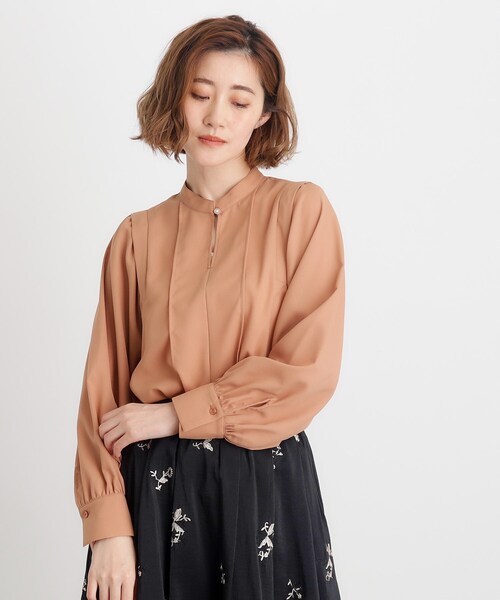 grove（グローブ）の「◆ウイングスリーブボウタイブラウス（シャツ/ブラウス・レディース・ブラック/キャメル/オフホワイト・03/02/01/04/05）」の9枚目の写真