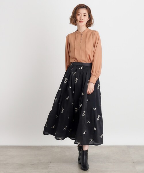 grove（グローブ）の「◆ウイングスリーブボウタイブラウス（シャツ/ブラウス・レディース・ブラック/キャメル/オフホワイト・03/02/01/04/05）」の10枚目の写真