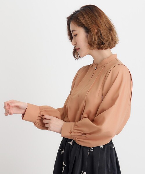 grove（グローブ）の「◆ウイングスリーブボウタイブラウス（シャツ/ブラウス・レディース・ブラック/キャメル/オフホワイト・03/02/01/04/05）」の12枚目の写真