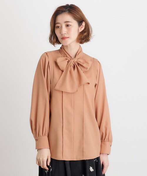 grove（グローブ）の「◆ウイングスリーブボウタイブラウス（シャツ/ブラウス・レディース・ブラック/キャメル/オフホワイト・03/02/01/04/05）」の15枚目の写真