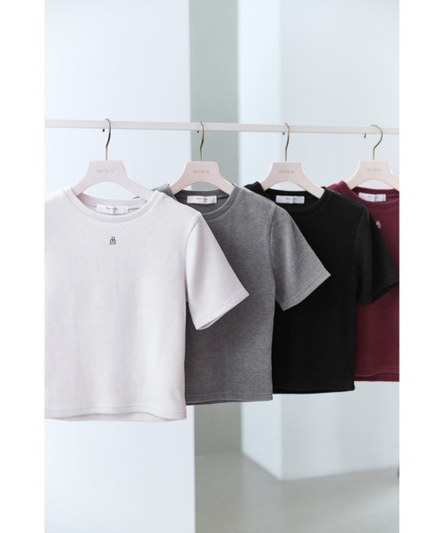 Trois Logo Ribbed Tee（Tシャツ/カットソー）｜Her lip to