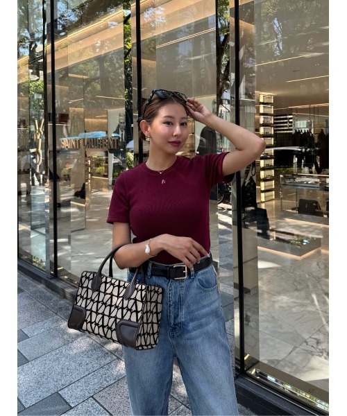 トップス Trois Logo Ribbed Tee Her lip to tシャツ Trois Logo Ribbed Tee レディース