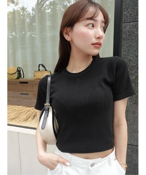Trois Logo Ribbed Tee（Tシャツ/カットソー）｜Her lip to