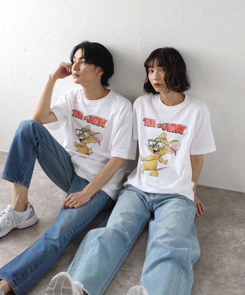 Tom&Jerry(トムアンドジェリー)の「【Warner】トム&ジェリーTEE 01(Tシャツ/カットソー・レディース・ライトブラック/ホワイト・XL/M)」の3枚目の写真