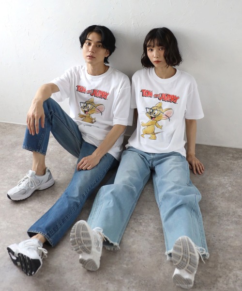 Tom&Jerry(トムアンドジェリー)の「【Warner】トム&ジェリーTEE 01(Tシャツ/カットソー・レディース・ライトブラック/ホワイト・XL/M)」の4枚目の写真