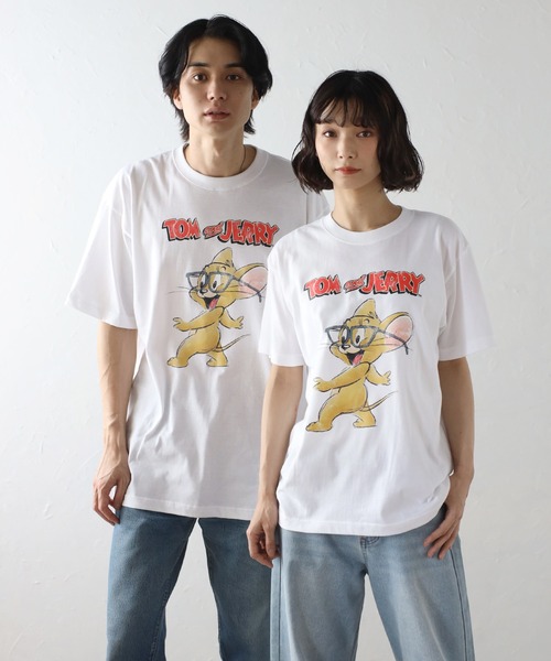 Tom&Jerry(トムアンドジェリー)の「【Warner】トム&ジェリーTEE 01(Tシャツ/カットソー・レディース・ライトブラック/ホワイト・XL/M)」の6枚目の写真