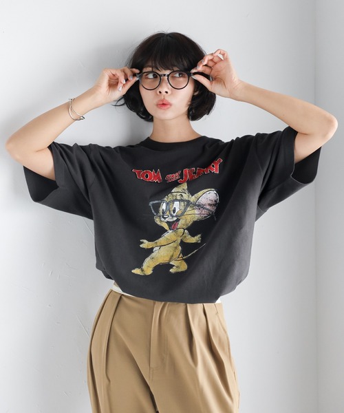 Tom&Jerry(トムアンドジェリー)の「【Warner】トム&ジェリーTEE 01(Tシャツ/カットソー・レディース・ライトブラック/ホワイト・XL/M)」の19枚目の写真