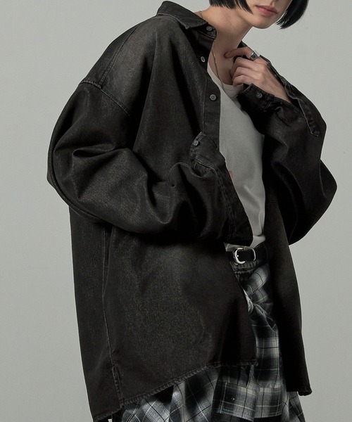 セール】【Alfred Alex】ヴィンテージメイクビッグデニムシャツ