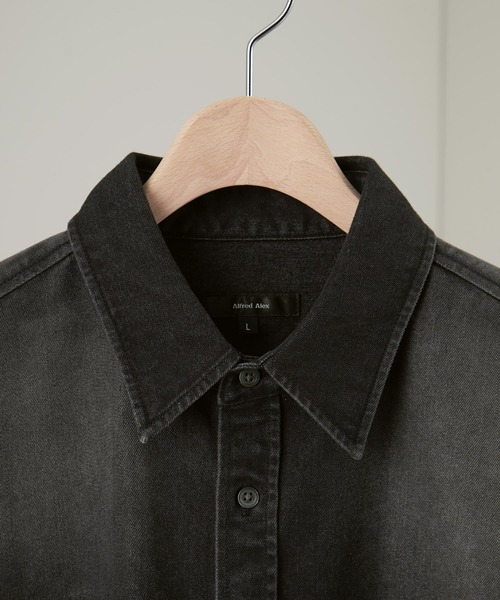 Alfred Alex（アルフレッドアレックス）の「【Alfred Alex】ヴィンテージメイクビッグデニムシャツ（シャツ/ブラウス・メンズ・ブラック系/チャコール/グレー/チャコールグレー/インディゴブルー・S/M/L）」の8枚目の写真