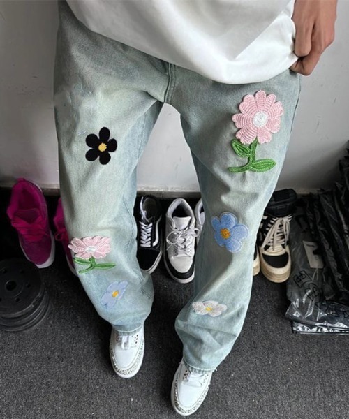 wunderlungお花デニム 1-2y wunderlungお花デニム 1-2y 幸せ咲くAS花