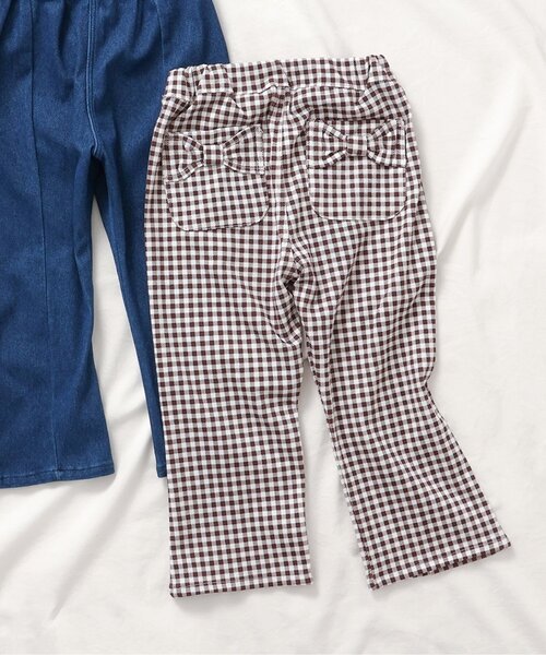 apres les cours（アプレレクール）の「バックリボンフレアカットパンツ（その他パンツ・キッズ・その他3/チェック/インディゴブルー・80/90/100/110/120/130/140）」の8枚目の写真