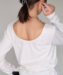バックオープン長袖Tシャツ/前後2way着用可能