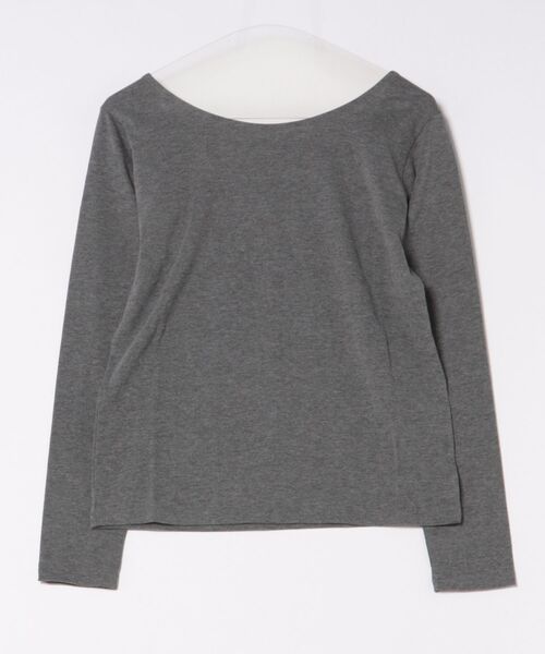 TRIANGLE PALETTE(トライアングルパレット)の「バックオープン長袖Tシャツ/前後2way着用可能(Tシャツ/カットソー・レディース・ブラック/ホワイト/ベージュ/グレー/ダークグレー・FREE)」の6枚目の写真