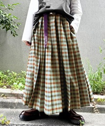 DOUBLE NAME | チェックワイドプリーツスカート(スカート)