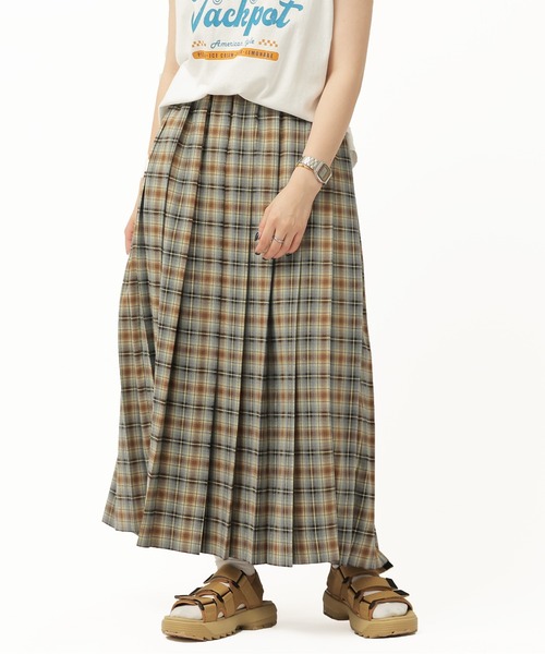 DOUBLE NAME（ダブルネーム）の「チェックワイドプリーツスカート（スカート・レディース・ブルー/グレー・FREE）」の13枚目の写真