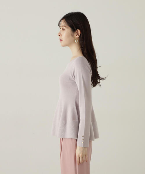 PROPORTION BODY DRESSING(プロポーションボディドレッシング)の「フェザーペプラムニット / 1214270923(ニット/セーター・レディース・ブラウン系その他/ブルー/グレー・FREE)」の5枚目の写真