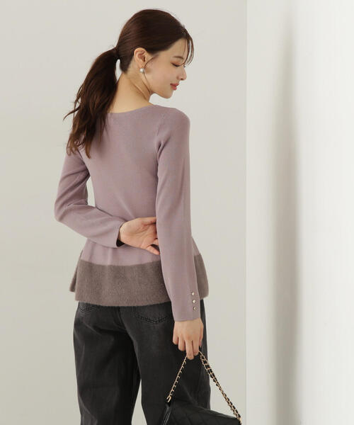 PROPORTION BODY DRESSING(プロポーションボディドレッシング)の「フェザーペプラムニット / 1214270923(ニット/セーター・レディース・ブラウン系その他/ブルー/グレー・FREE)」の12枚目の写真