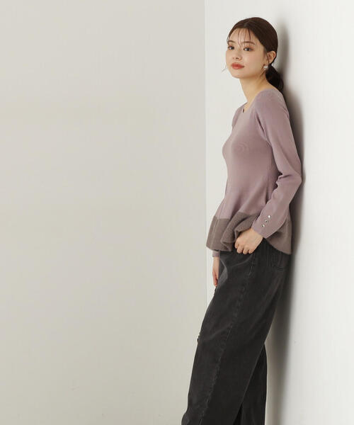 PROPORTION BODY DRESSING(プロポーションボディドレッシング)の「フェザーペプラムニット / 1214270923(ニット/セーター・レディース・ブラウン系その他/ブルー/グレー・FREE)」の13枚目の写真