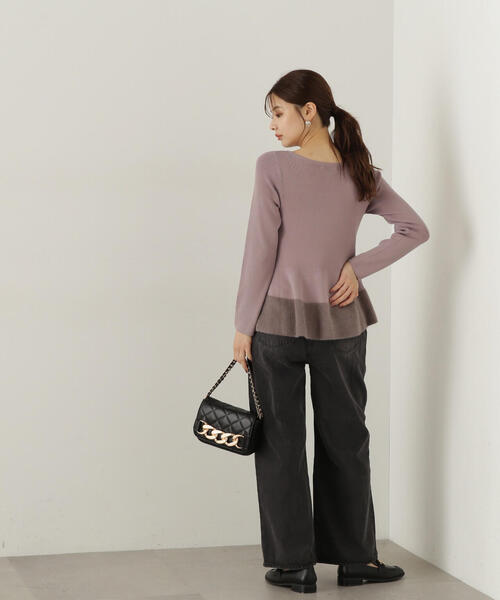 PROPORTION BODY DRESSING(プロポーションボディドレッシング)の「フェザーペプラムニット / 1214270923(ニット/セーター・レディース・ブラウン系その他/ブルー/グレー・FREE)」の14枚目の写真
