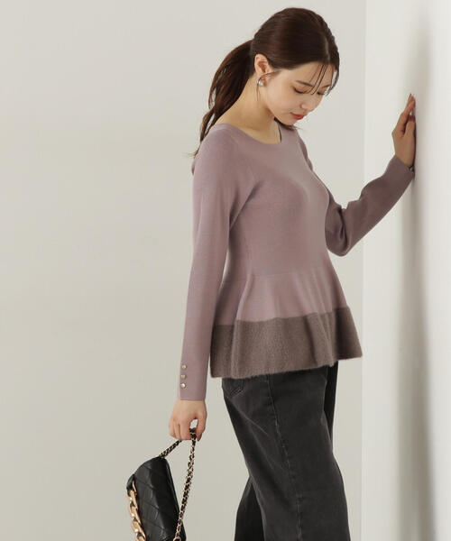 PROPORTION BODY DRESSING(プロポーションボディドレッシング)の「フェザーペプラムニット / 1214270923(ニット/セーター・レディース・ブラウン系その他/ブルー/グレー・FREE)」の15枚目の写真