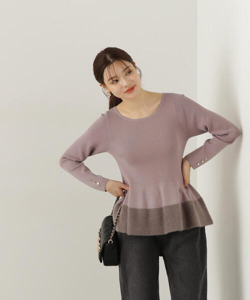 PROPORTION BODY DRESSING(プロポーションボディドレッシング)の「フェザーペプラムニット / 1214270923(ニット/セーター・レディース・ブラウン系その他/ブルー/グレー・FREE)」の16枚目の写真