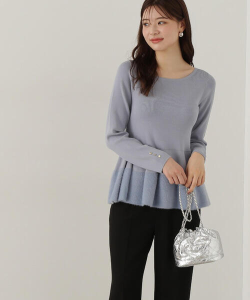 PROPORTION BODY DRESSING(プロポーションボディドレッシング)の「フェザーペプラムニット / 1214270923(ニット/セーター・レディース・ブラウン系その他/ブルー/グレー・FREE)」の19枚目の写真
