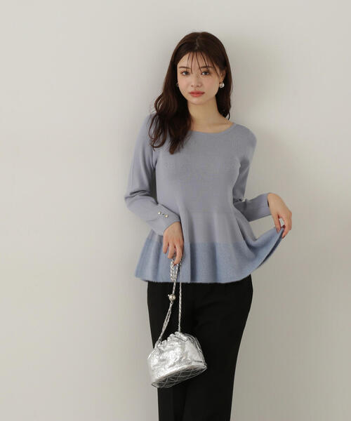 PROPORTION BODY DRESSING(プロポーションボディドレッシング)の「フェザーペプラムニット / 1214270923(ニット/セーター・レディース・ブラウン系その他/ブルー/グレー・FREE)」の21枚目の写真