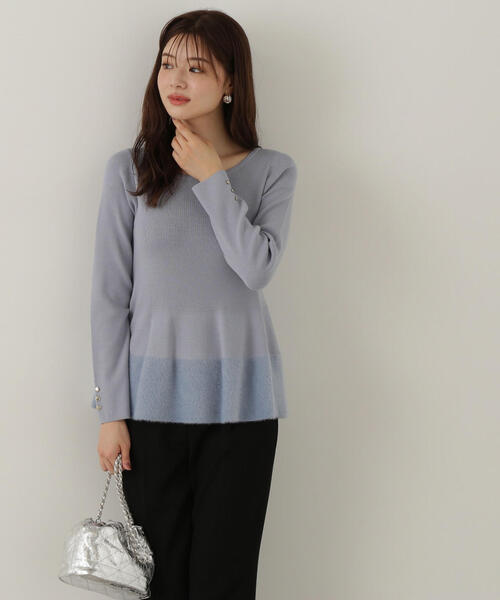 PROPORTION BODY DRESSING(プロポーションボディドレッシング)の「フェザーペプラムニット / 1214270923(ニット/セーター・レディース・ブラウン系その他/ブルー/グレー・FREE)」の22枚目の写真