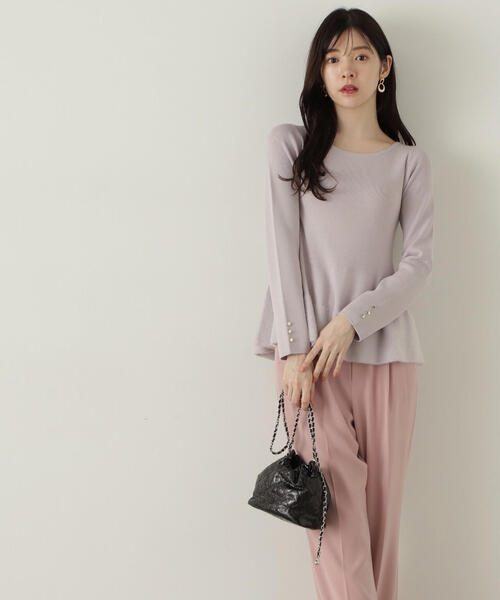 PROPORTION BODY DRESSING(プロポーションボディドレッシング)の「フェザーペプラムニット / 1214270923(ニット/セーター・レディース・ブラウン系その他/ブルー/グレー・FREE)」の1枚目の写真