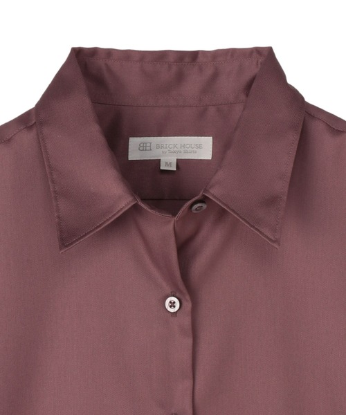 TOKYO SHIRTS（トウキョウシャツ）の「超形態安定ノーアイロン レギュラー 長袖ビジネスワイシャツ（ビジネスシャツ・レディース・ボルドー・LL/M/XL/L/S）」の3枚目の写真
