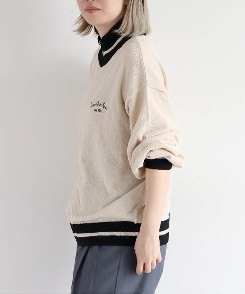 cepo（セポ）の「ブークレニットトラックジャケット（ニット/セーター・レディース・オフホワイト/ブラック・M）」の4枚目の写真