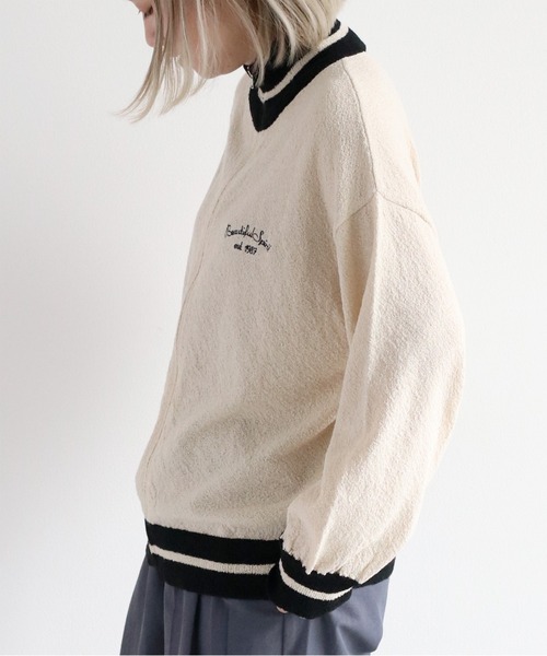 cepo（セポ）の「ブークレニットトラックジャケット（ニット/セーター・レディース・オフホワイト/ブラック・M）」の5枚目の写真