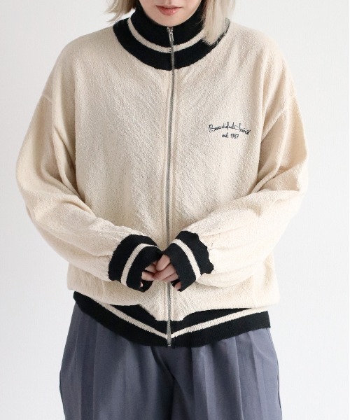 cepo（セポ）の「ブークレニットトラックジャケット（ニット/セーター・レディース・オフホワイト/ブラック・M）」の8枚目の写真