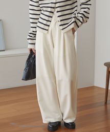 【てる】スラックス　ベージュ S Results 3タック スラックスパンツ ベージュ(メンズ 36 M)中古