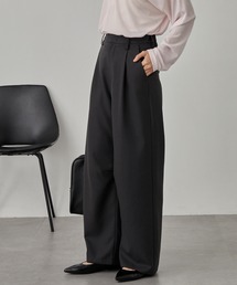 MONO-MART（モノマート）の「速乾×洗える｜カーブタック ワイドスラックス（パウダーツイル）（スラックス）」