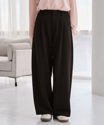 MONO-MART（モノマート）の「速乾×洗える｜カーブタック ワイドスラックス（パウダーツイル）（スラックス）」