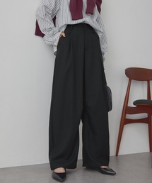 MONO-MART（モノマート）の「速乾×洗える|パウダーツイル カーブタック ワイドスラックス（スラックス）」