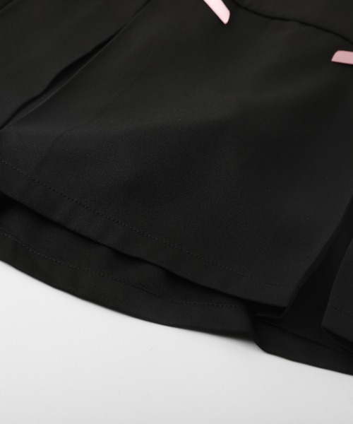 URBAN CHERRY(アーバンチェリー)の「【CHIPIE/シピ】サテンリボンタックプリーツミニスカート(スカート・キッズ・ブラック/グレー・110cm/120cm/130cm/140cm/150cm)」の20枚目の写真