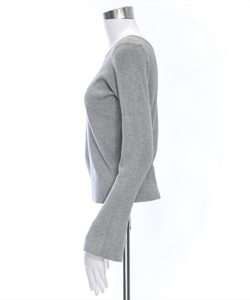 clear（クリア）の「肩リボンワンショルニットトップス [肌見せ スタイルアップ]≪2024AW新作≫（ニット/セーター・レディース・ブラック/オフホワイト/杢グレー・F）」の9枚目の写真