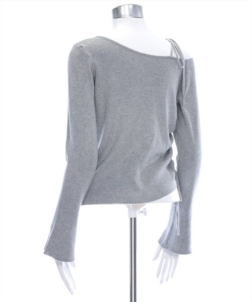 clear（クリア）の「肩リボンワンショルニットトップス [肌見せ スタイルアップ]≪2024AW新作≫（ニット/セーター・レディース・ブラック/オフホワイト/杢グレー・F）」の10枚目の写真