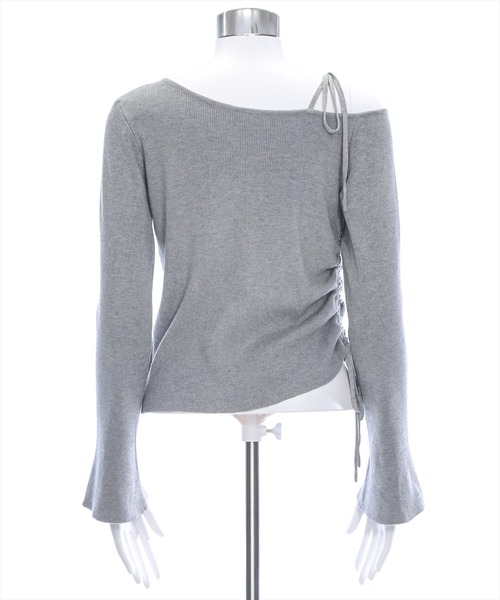 clear（クリア）の「肩リボンワンショルニットトップス [肌見せ スタイルアップ]≪2024AW新作≫（ニット/セーター・レディース・ブラック/オフホワイト/杢グレー・F）」の11枚目の写真