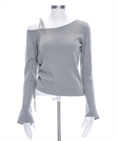 clear（クリア）の「肩リボンワンショルニットトップス [肌見せ スタイルアップ]≪2024AW新作≫（ニット/セーター・レディース・ブラック/オフホワイト/杢グレー・F）」の15枚目の写真