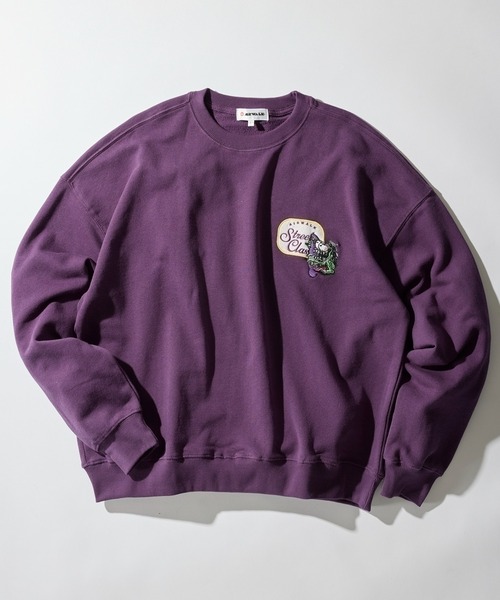 AIRWALK(エアウォーク)の「【AIRWALK】90's グラフィック刺繍 オーバーサイズ ヘビーウェイトクルーネックスゥェットトレーナー(スウェット・メンズ・ダークパープル/ブラック/ダークインディゴブルー/アッシュグレー・2XL/XL/L/M/S)」の4枚目の写真