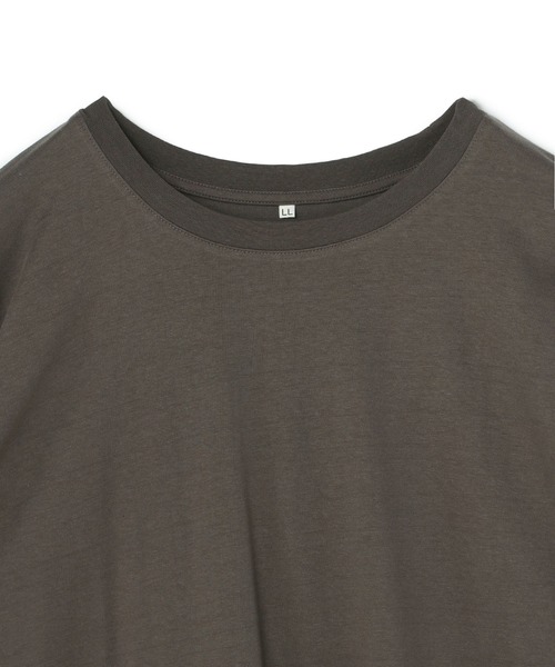 anyfee（エニフィー）の「【anyfee/プラスサイズ】ラウンドヘムロングスリーブワイドTEE《大きいサイズ》（Tシャツ/カットソー・レディース・ブラック/チャコール/オフホワイト/ピンク・3L/4L/5L/LL）」の14枚目の写真