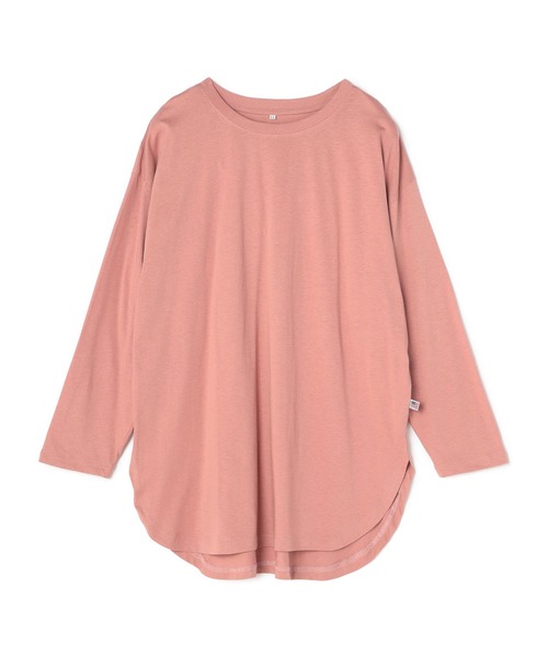 anyfee（エニフィー）の「【anyfee/プラスサイズ】ラウンドヘムロングスリーブワイドTEE《大きいサイズ》（Tシャツ/カットソー・レディース・ブラック/チャコール/オフホワイト/ピンク・3L/4L/5L/LL）」の12枚目の写真