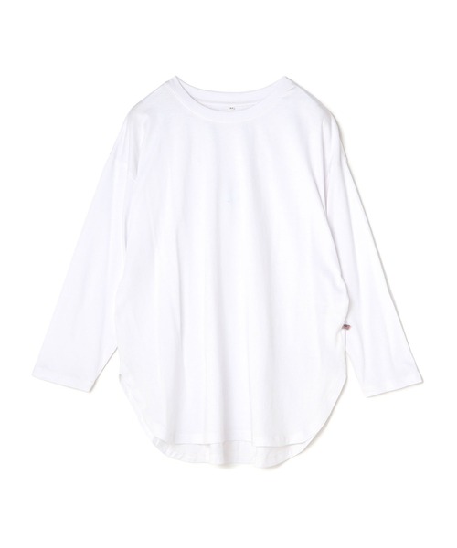 anyfee（エニフィー）の「【anyfee/プラスサイズ】ラウンドヘムロングスリーブワイドTEE《大きいサイズ》（Tシャツ/カットソー・レディース・ブラック/チャコール/オフホワイト/ピンク・3L/4L/5L/LL）」の11枚目の写真